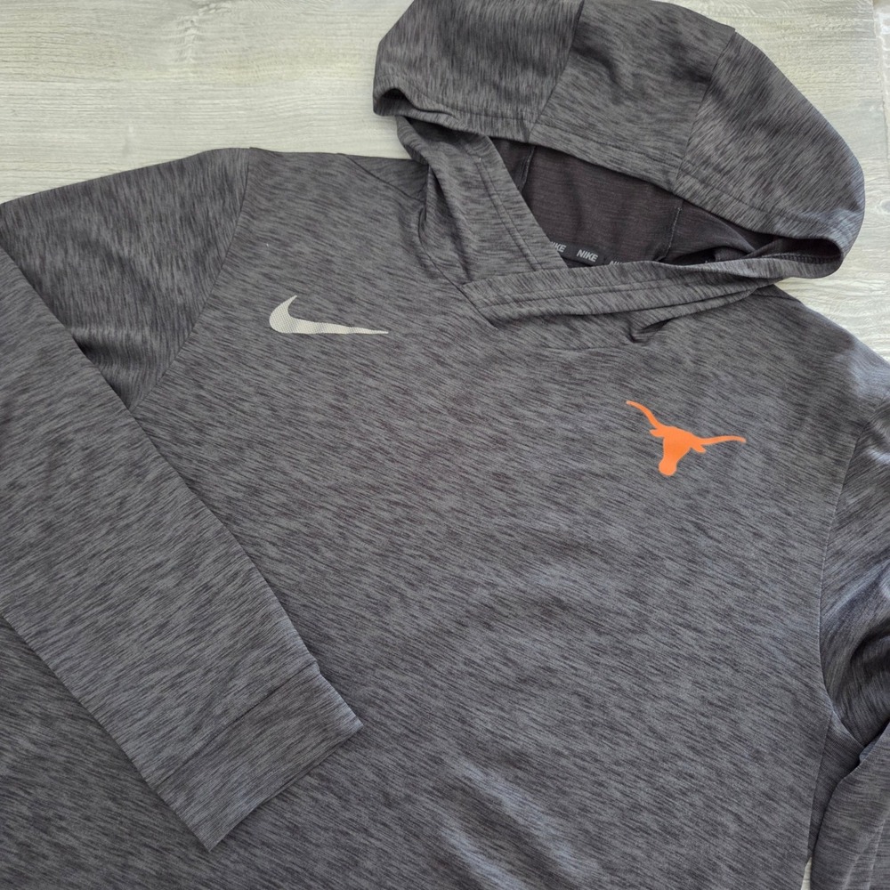Nike Hoodie Charcoal Grey Texas Longhorns Dri-FIT Performance Mens Medium